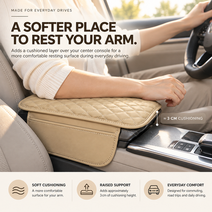🎁 Car Armrest Cushion with Storage Bag – Universal Center Console Organizer for Comfortable Driving