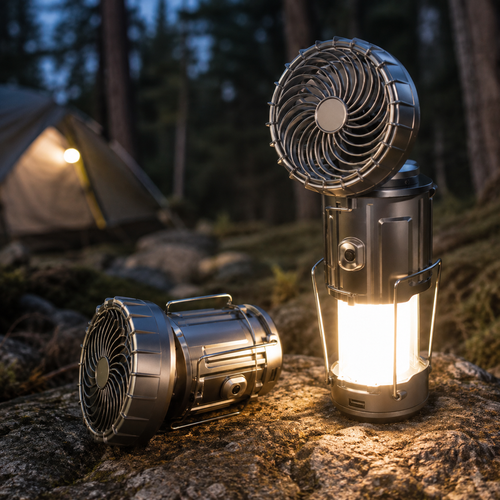 2-in-1 Portable Camping Fan & LED Lantern