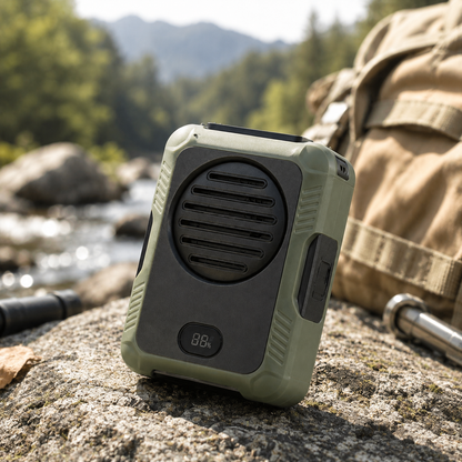 Portable Clip-On Waist Fan with Cooling & Power Bank