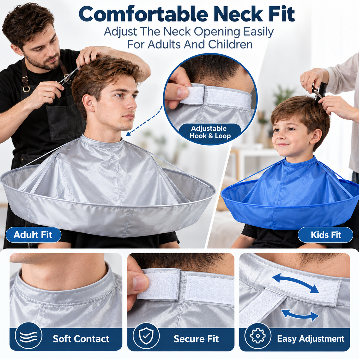 ✨ Portable Waterproof Hair Cutting Cape – Reusable Hair Catcher Bib for Easy Home Haircuts