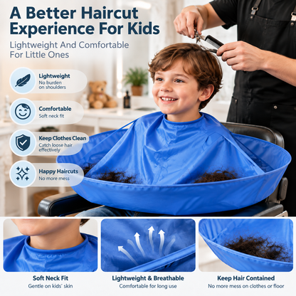 ✨ Portable Waterproof Hair Cutting Cape – Reusable Hair Catcher Bib for Easy Home Haircuts