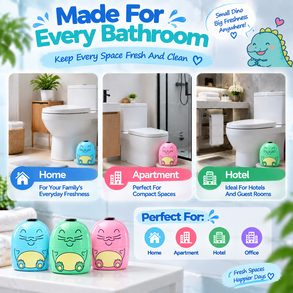 ✨ 3-Color Toilet Bowl Cleaner Set | 9 Months Powerful Cleaning, Fresh Scent Bathroom Cleaner Set