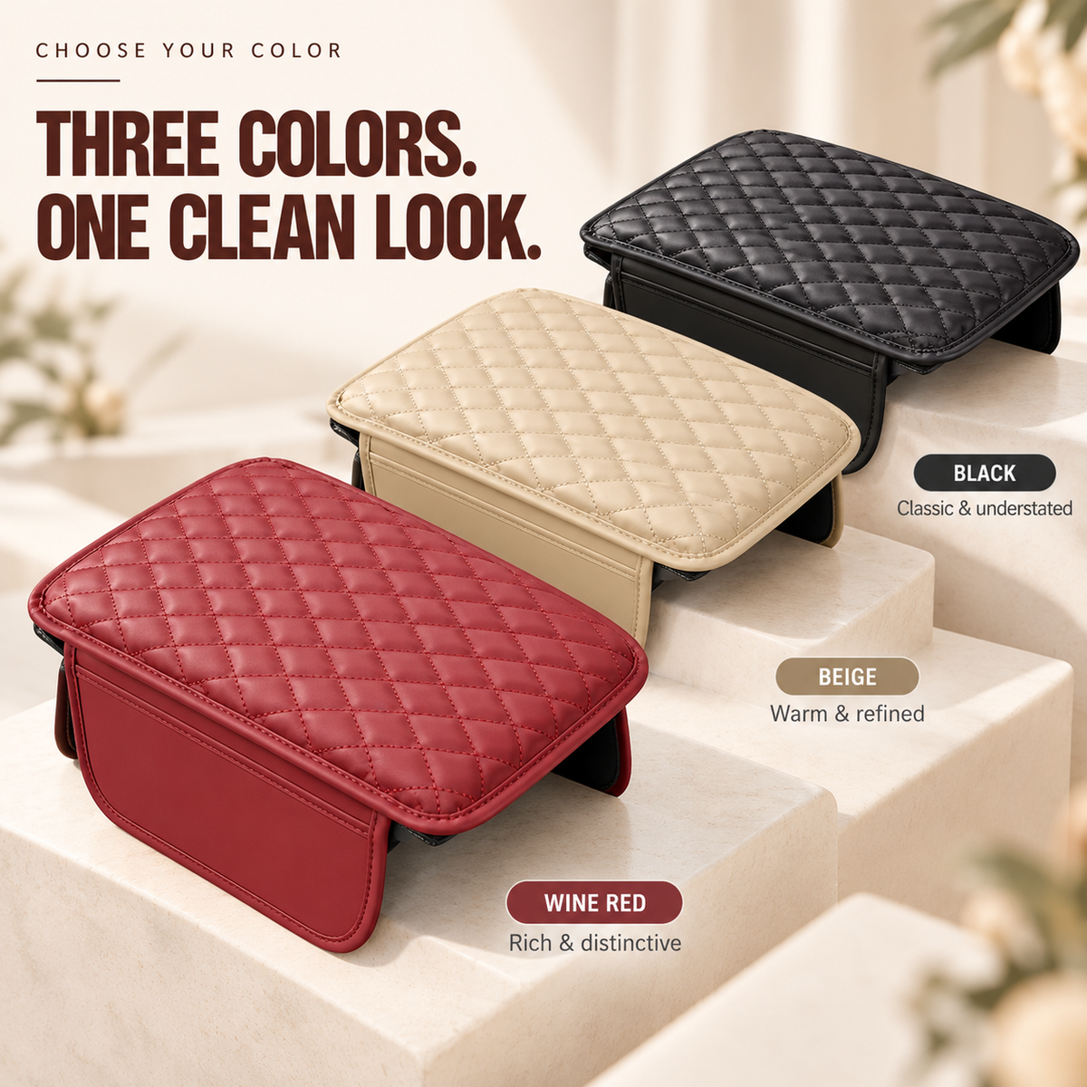 🎁 Car Armrest Cushion with Storage Bag – Universal Center Console Organizer for Comfortable Driving