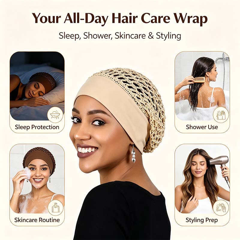 ✨𝐎𝐟𝐟𝐢𝐜𝐢𝐚𝐥 𝐒𝐭𝐨𝐫𝐞 | 3-Piece Stretchy Wide-Edge Sleeping Cap Set, Soft Protection Bonnet for Nighttime Hair Care & Beauty💤
