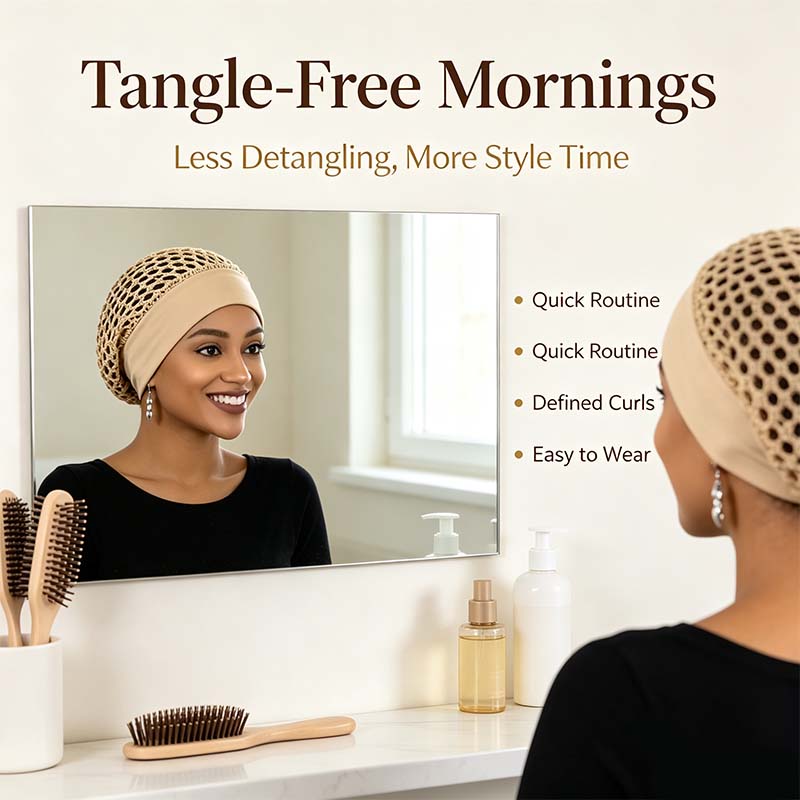 ✨𝐎𝐟𝐟𝐢𝐜𝐢𝐚𝐥 𝐒𝐭𝐨𝐫𝐞 | 3-Piece Stretchy Wide-Edge Sleeping Cap Set, Soft Protection Bonnet for Nighttime Hair Care & Beauty💤