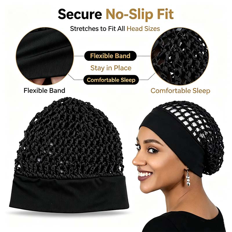 ✨𝐎𝐟𝐟𝐢𝐜𝐢𝐚𝐥 𝐒𝐭𝐨𝐫𝐞 | 3-Piece Stretchy Wide-Edge Sleeping Cap Set, Soft Protection Bonnet for Nighttime Hair Care & Beauty💤