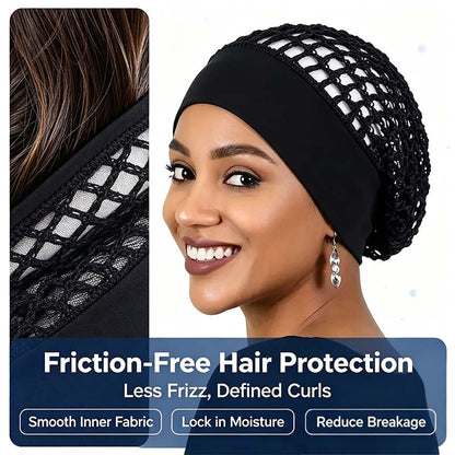 ✨𝐎𝐟𝐟𝐢𝐜𝐢𝐚𝐥 𝐒𝐭𝐨𝐫𝐞 | 3-Piece Stretchy Wide-Edge Sleeping Cap Set, Soft Protection Bonnet for Nighttime Hair Care & Beauty💤