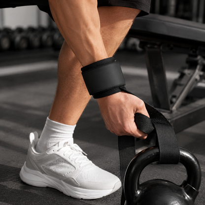 Heavy-Duty D-Ring Lifting Straps with Padded Wrist Support